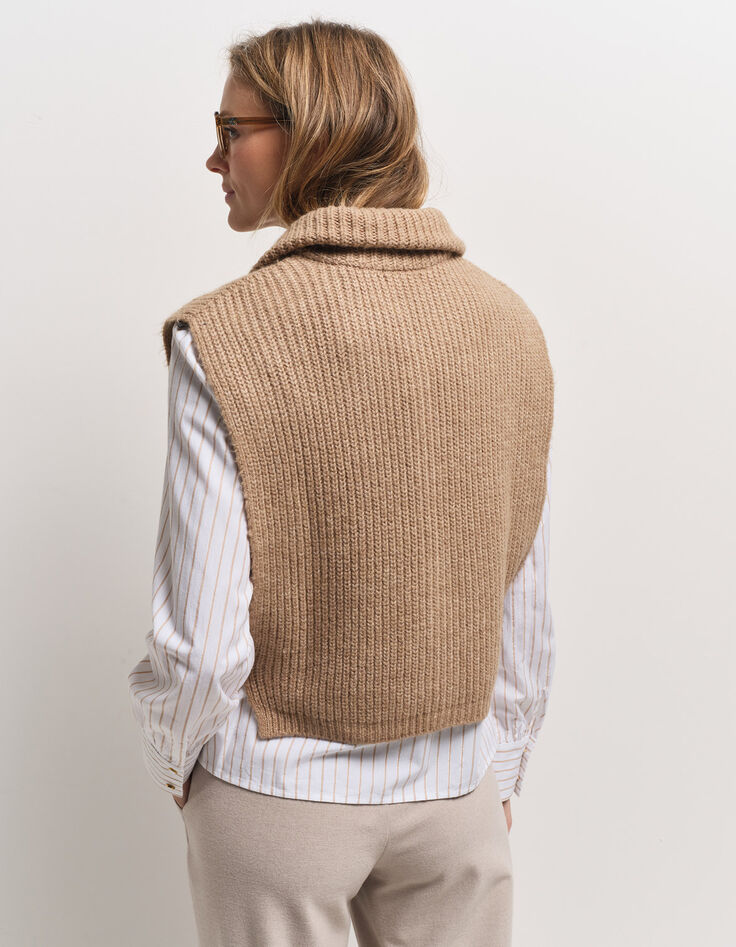 ANGIE - Col camionneur beige tricot-3 ANGIE - Col camionneur beige tricot-3