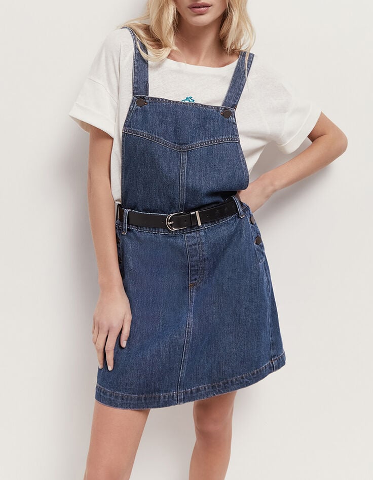 RANDY - Robe salopette en jean bleu-2 RANDY - Robe salopette en jean bleu-2