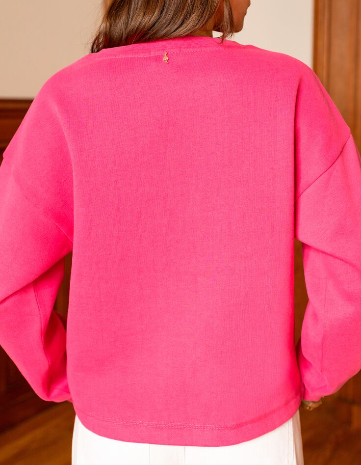 MERAKI - Sweat rose message rouge m&eacute;tallis&eacute; -2