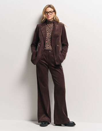 VACANCY - Veste de tailleur marron velours côtelé-6