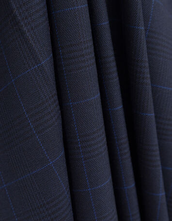 PIXI - Pantalon de tailleur marine motif carreaux-4