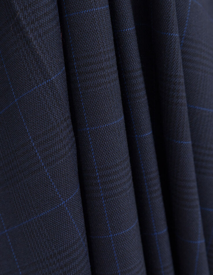 PIXI - Pantalon de tailleur marine motif carreaux-4