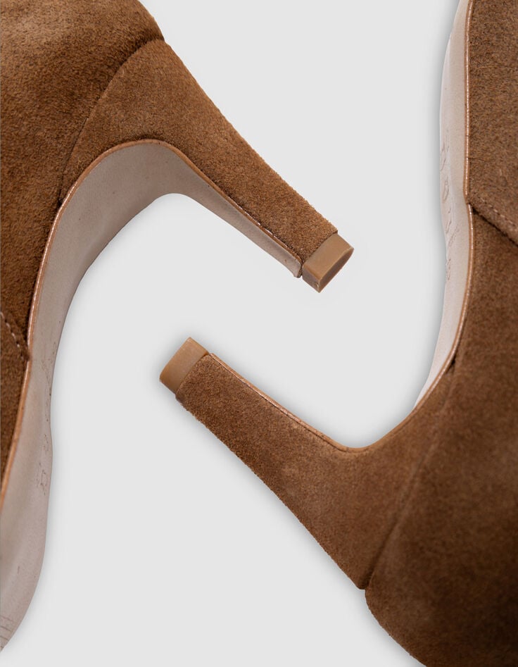 O.ODETTE - Bottes à talon camel cuir velours-2 O.ODETTE - Bottes à talon camel cuir velours-2