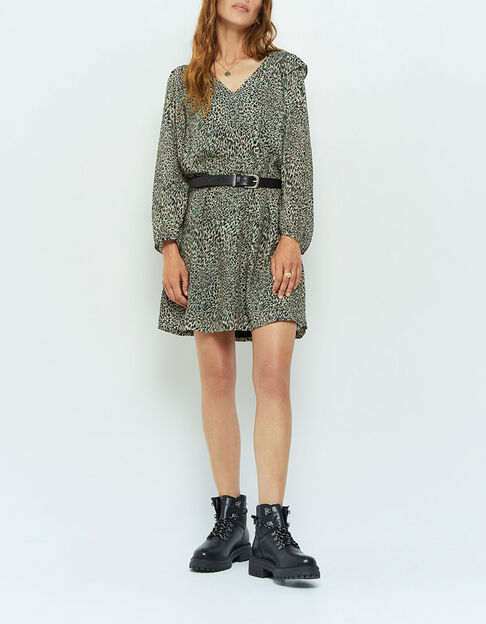 REILLY - Robe kaki &agrave; imprim&eacute; cool l&eacute;o - One Step