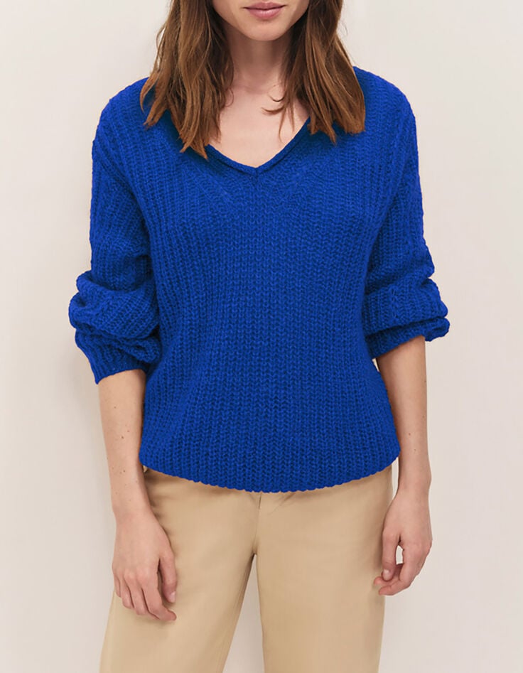 TING - Pull saphir blue tricot fantaisie détails lurex-2 TING - Pull saphir blue tricot fantaisie détails lurex-2