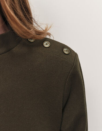 RAVEN - Robe kaki maille Interlock c&ocirc;tes plates-4