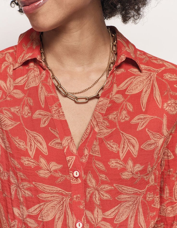 REALLY - Robe chemise orange imprimé jungle flash-4 REALLY - Robe chemise orange imprimé jungle flash-4
