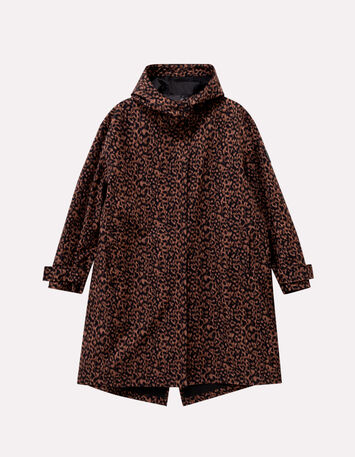 DODA - Parka noire imprimé léopard-1