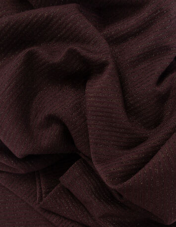 MAFALDINA - T-shirt marron fines rayures pailletées-3