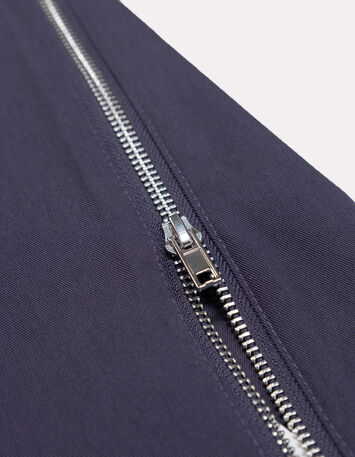 DYMAS - Parka courte marine avec capuche et zips c&ocirc;t&eacute;s-4