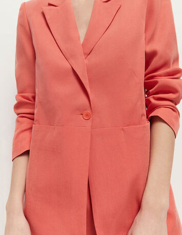 VARMA - Veste de costume corail mi-longue-4