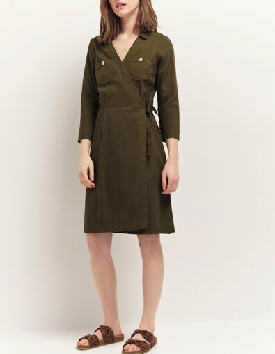 REILLY - Robe portefeuille kaki toile coton Lyocell® - One Step