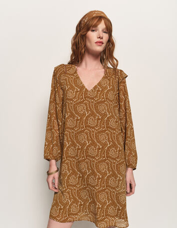 REILLY - Robe jaune polyester recyclé harmonie fleurie-2