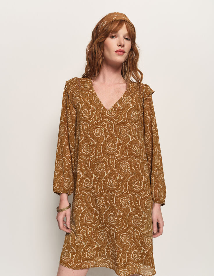 REILLY - Robe jaune polyester recyclé harmonie fleurie-2