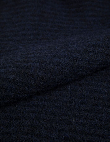 TOPAZ - Pull bleu tricot c&ocirc;tel&eacute; col roul&eacute;-3