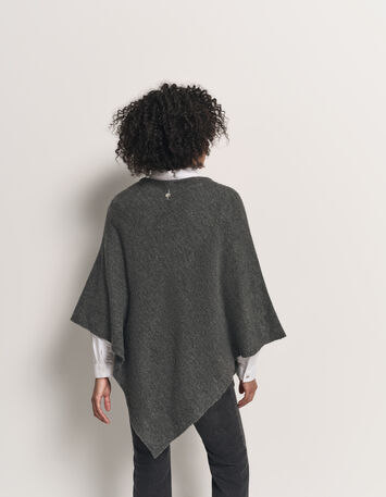 ALAMO - Poncho gris en tricot-3