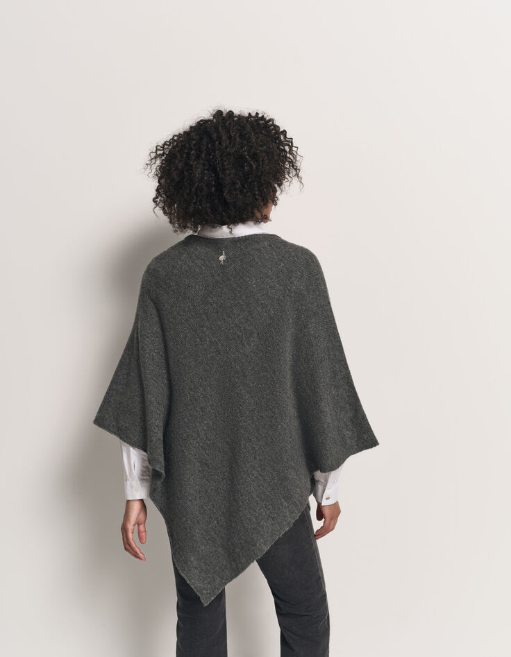 ALAMO - Poncho gris en tricot-3