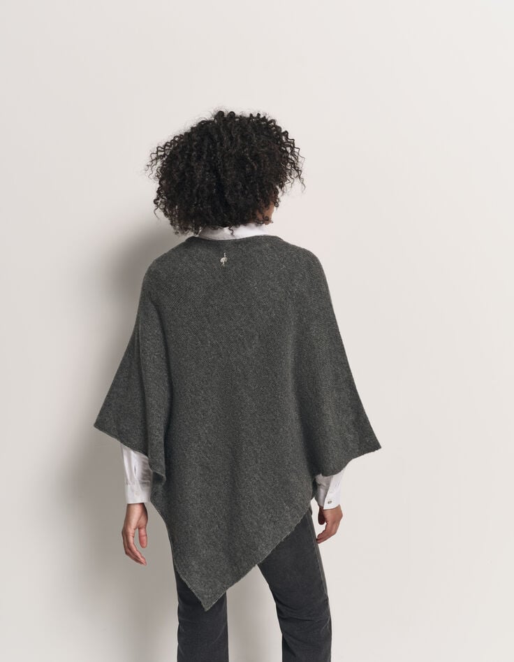 ALAMO - Poncho gris en tricot-3 ALAMO - Poncho gris en tricot-3