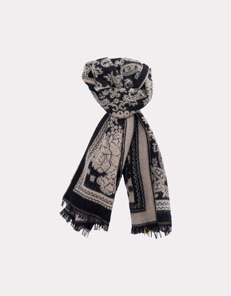 ALISHA - Etole noire jacquard motif cachemire