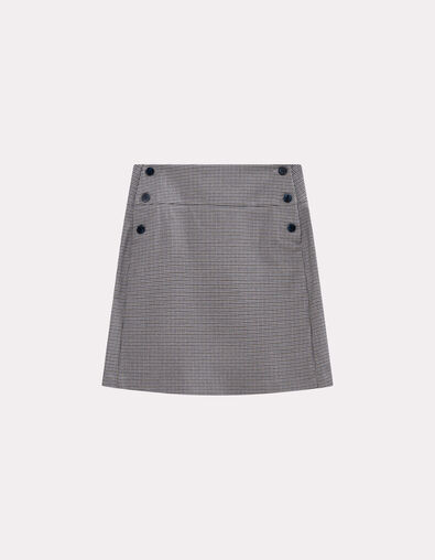 JUJU - Jupe de costume bleue motif pied-de-puce - One Step