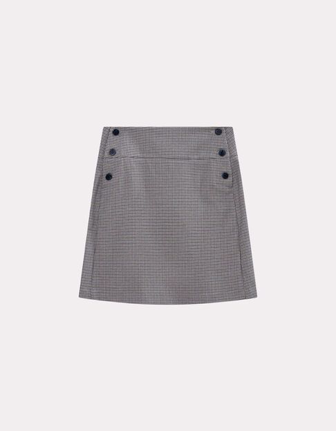 JUJU - Jupe de costume bleue motif pied-de-puce - One Step