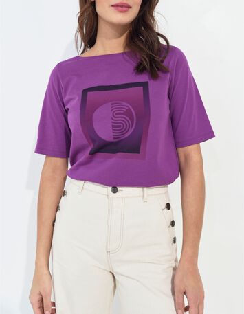 MATHEO - T-shirt violet coton bio monogramme -3