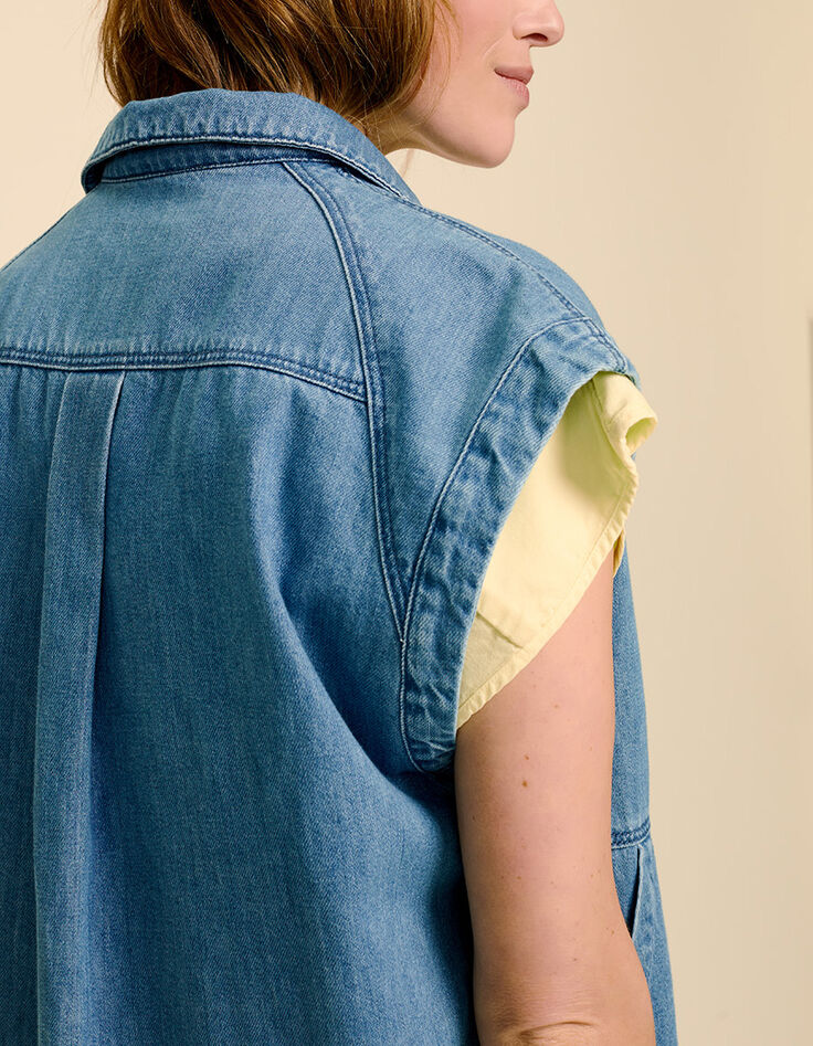 DUKE - Blouson en jean bleu sans manches-2