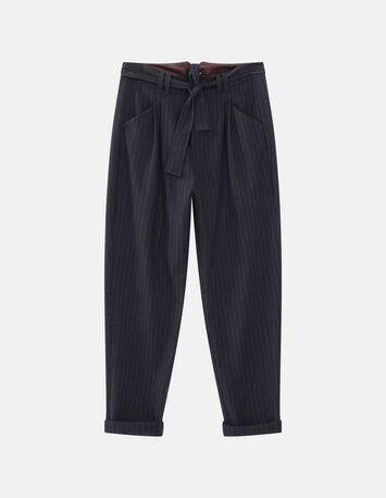 PRESTON - Pantalon néo-carotte marine à rayures tennis-4