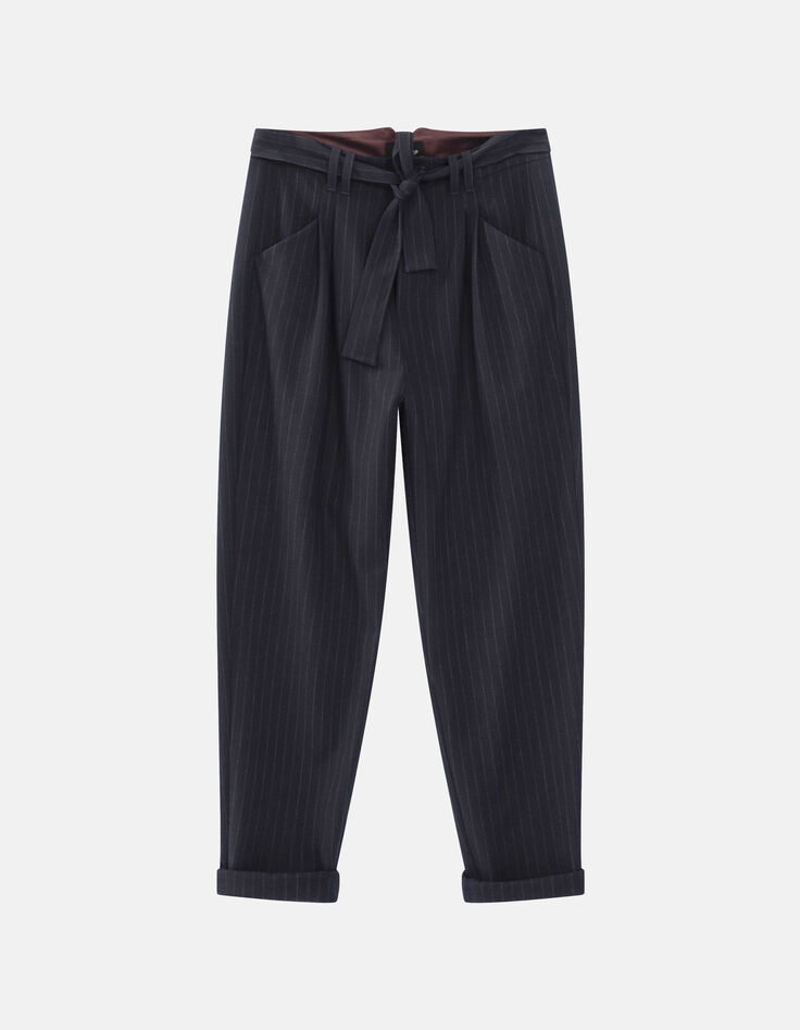 PRESTON - Pantalon néo-carotte marine à rayures tennis-4