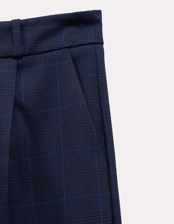 PIXI - Pantalon de tailleur marine motif carreaux-2