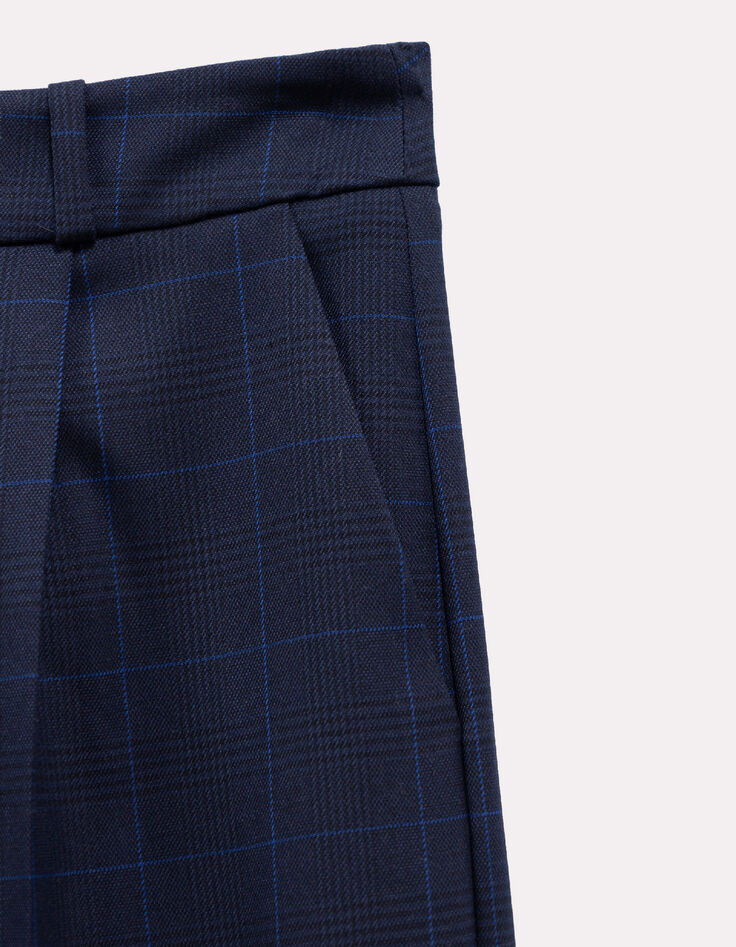 PIXI - Pantalon de tailleur marine motif carreaux-2