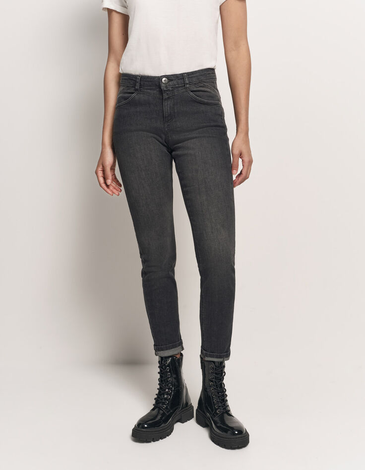 LE INDI - Jean slim gris chiné 7/8ème effet push up-2 LE INDI - Jean slim gris chiné 7/8ème effet push up-2
