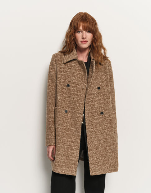 DREDA - Manteau beige drap de laine fantaisie - One Step