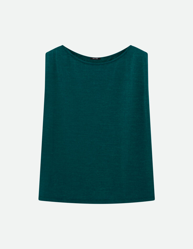 MAFALDA - T-shirt vert fines rayures lurex -5