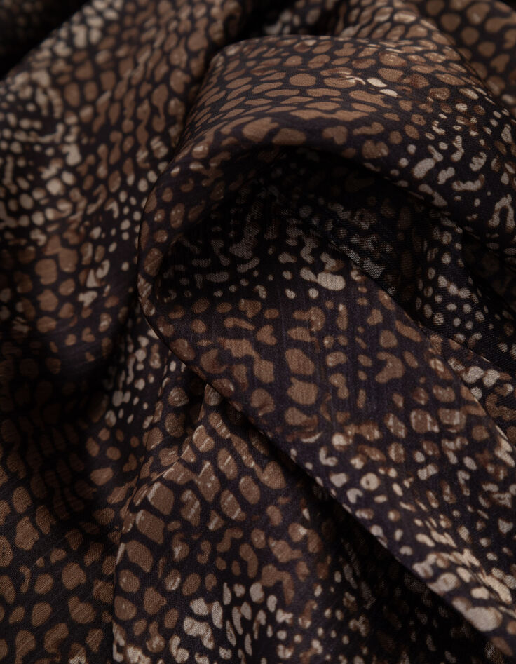 JEMMA - Jupe midi noire imprimé python-5
