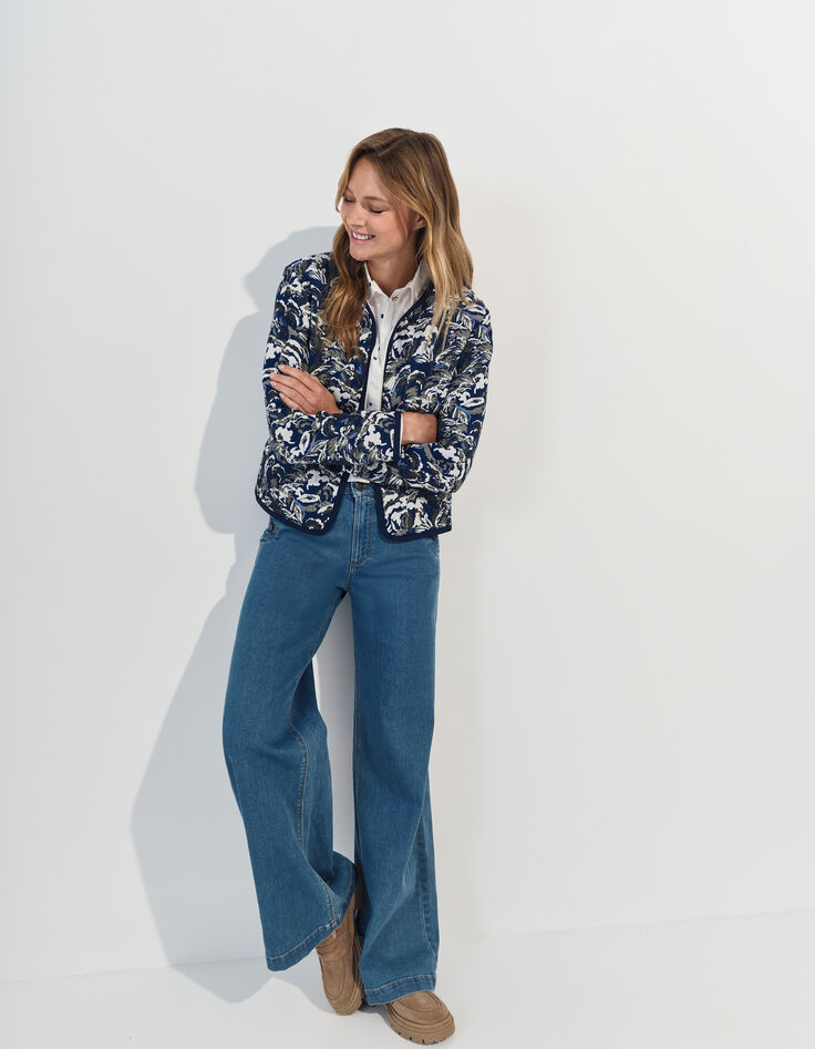 DORES - Blouson réversible écrue jacquard motif écume-6