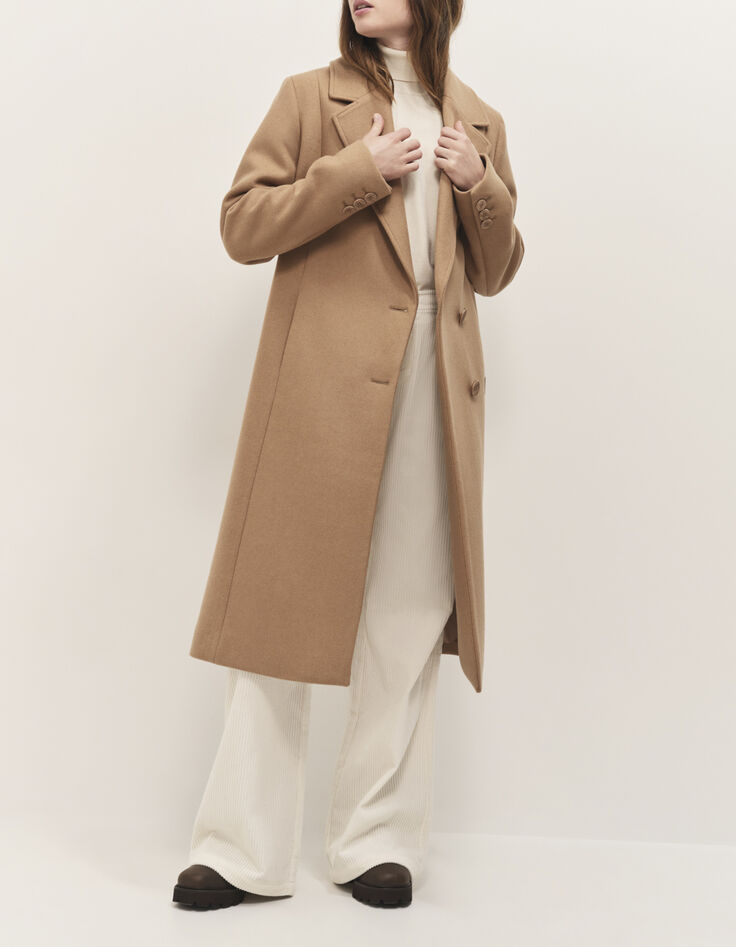 DIMITRI - Manteau long en laine &agrave; large col tailleur-3