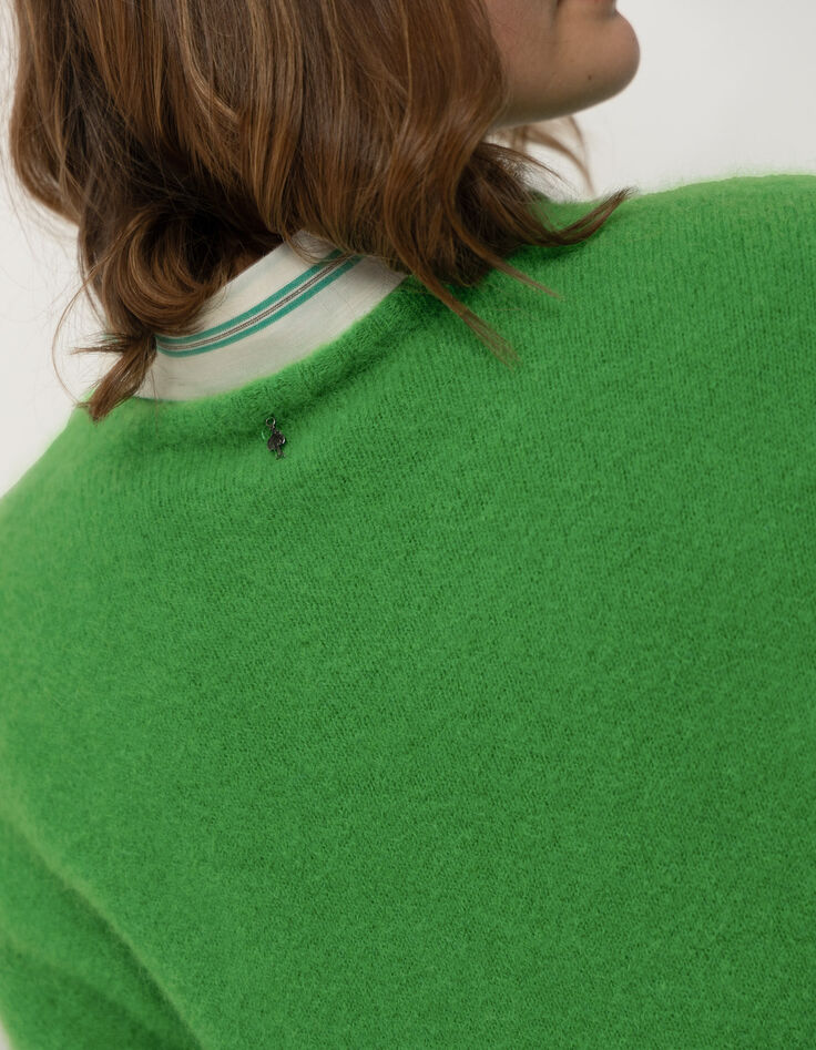 THELMA - Pull vert tricot moelleux-4