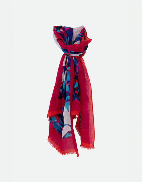 ANISSA - Foulard bleu motif floral aquatique  - One Step