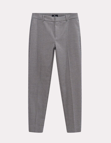 PAN - Pantalon de costume bleue motif pied-de-puce-1