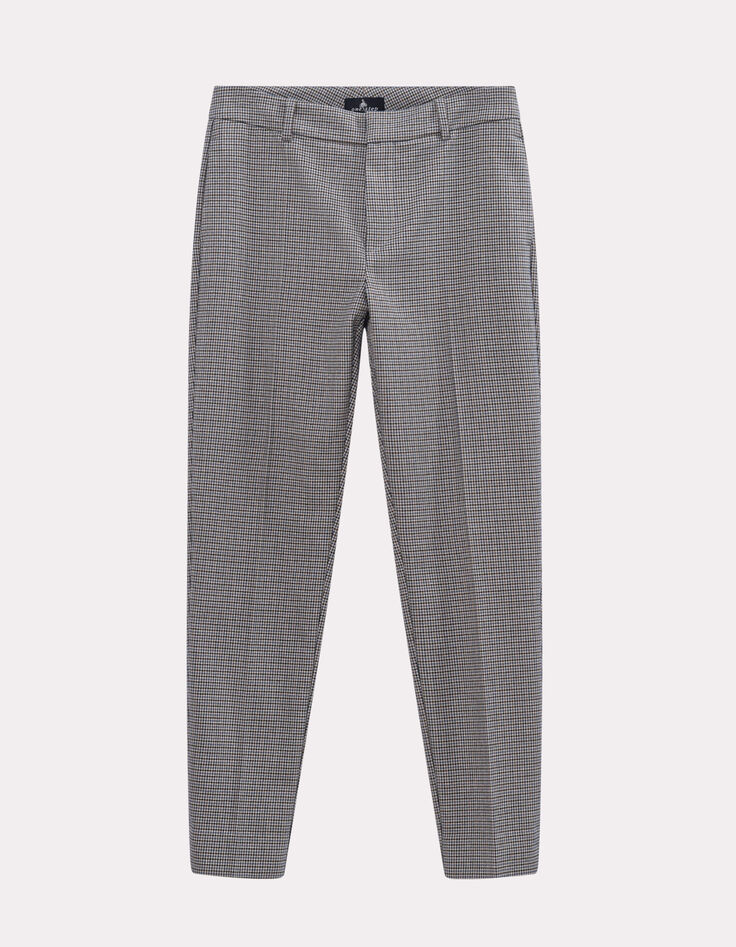 PAN - Pantalon de costume bleue motif pied-de-puce-1