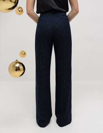 PIERS - Pantalon de tailleur marine rayures lurex-2