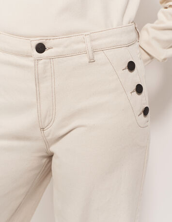 LE HAILEY - Jean flare ivoire waterless-3