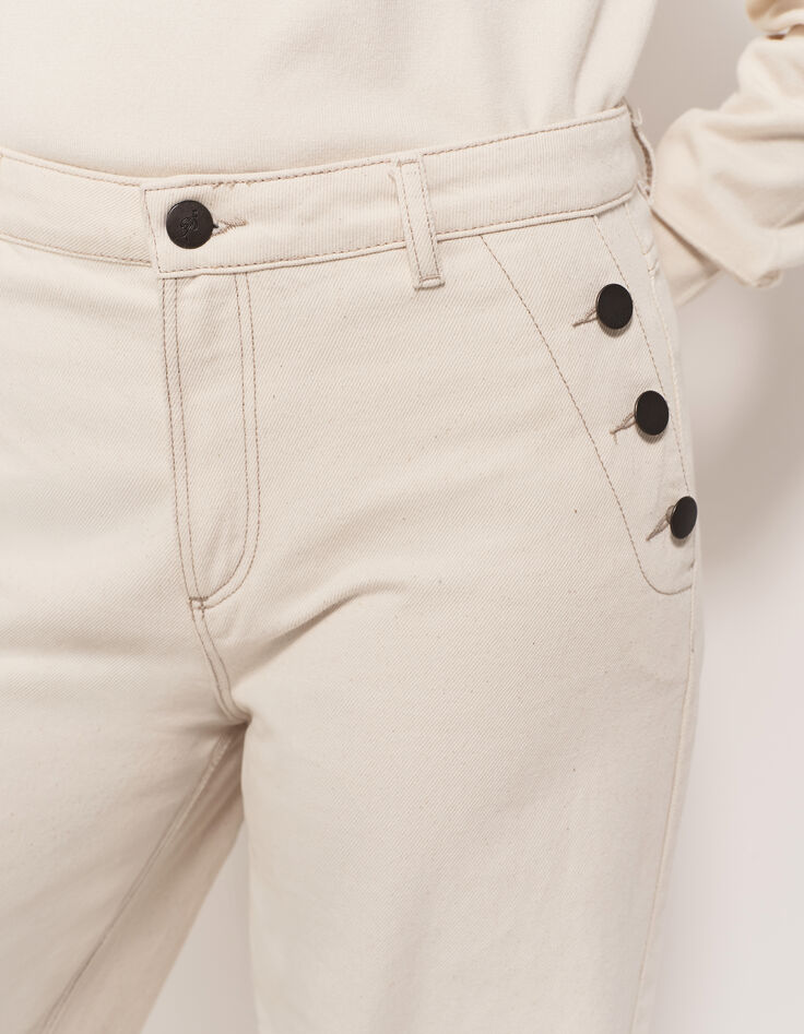 LE HAILEY - Jean flare ivoire waterless-3