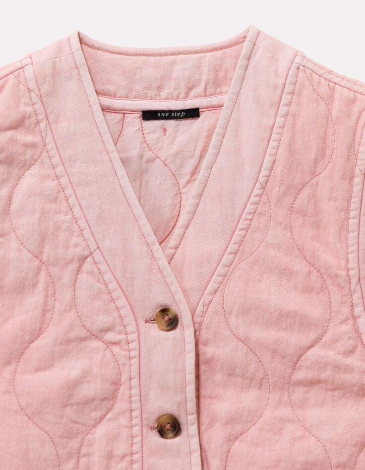 DIDIM - Blouson rose caprice matelass&eacute; en coton-4