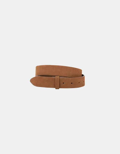AMOR - Corps de ceinture caramel en cuir velours certifié - One Step