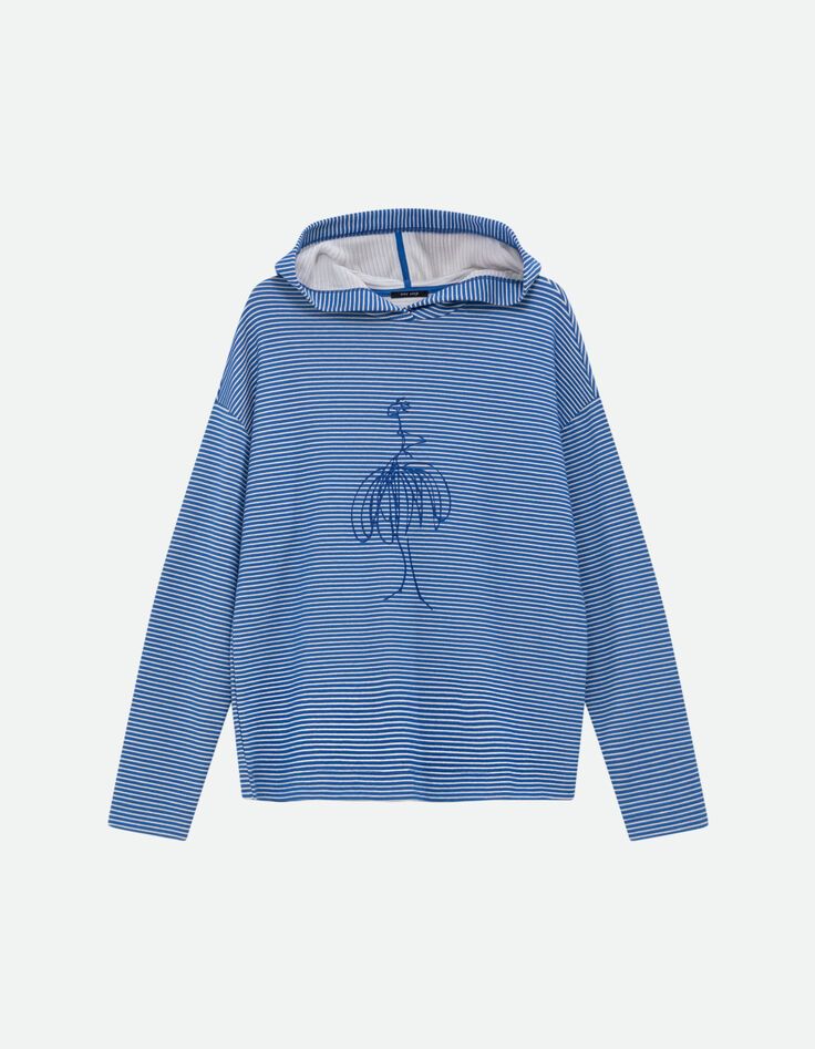 MELKI - T-shirt marinière à capuche danseuse pailletée -4