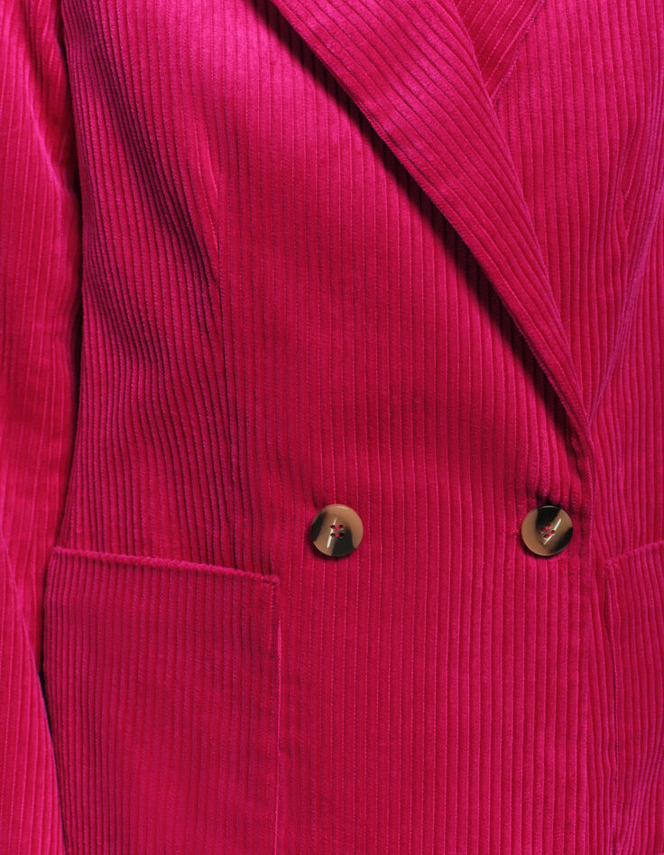 VACANCY - Veste de tailleur rose velours côtelé-8