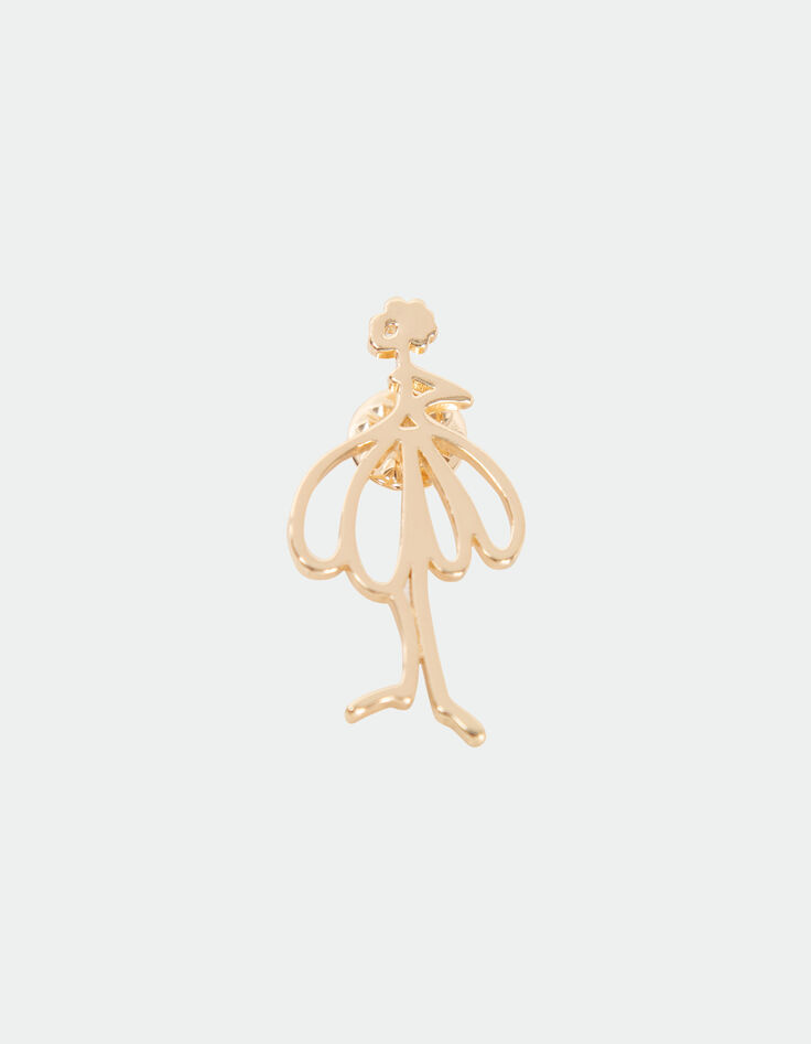 ABEL - Broche forme danseuse en métal doré-1