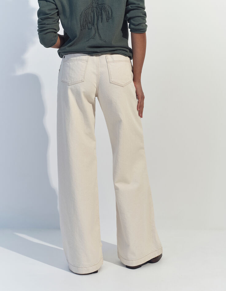 LE HAILEY - Jean flare ivoire waterless-3